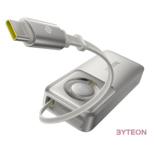 Baseus Free2Pull powerbank kábellel, 10000mAh, 30W (szürke)