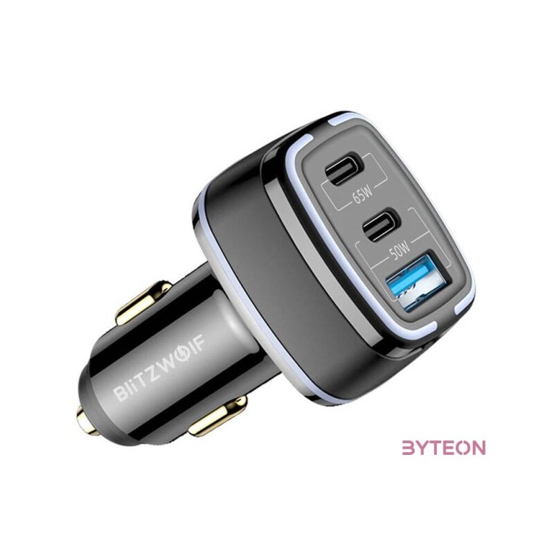 BlitzWolf BW-BC4 3 portos USB PD autós töltő, 115W