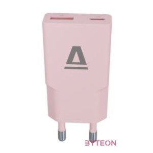 AVAX CH641P NANO SLIM 30W USB-C (PD3.0)USB-A (QC3.0) pink hálózati töltő