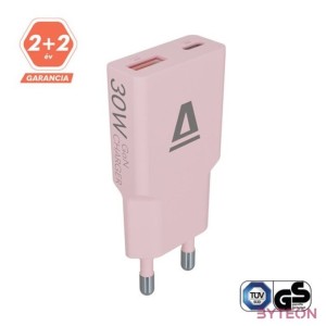 AVAX CH641P NANO SLIM 30W USB-C (PD3.0)USB-A (QC3.0) pink hálózati töltő