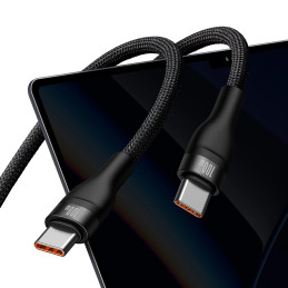 Baseus Flash 2 az 1-ben USB töltőkábel, USB-C - USB-C, 100W, 1.5m (fekete)