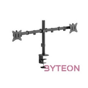 Sbox LCD-352,2-2 17-32 dönthető, forgatható asztali dual monitor tartó konzol