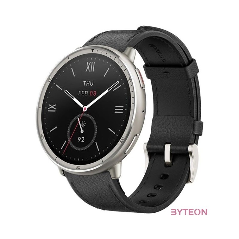 Amazfit Active 2 NFC fekete bőr szíjas okosóra