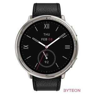 Amazfit Active 2 NFC fekete bőr szíjas okosóra