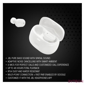 JBL Tune Buds 2 True Wireless Bluetooth zajszűrős fekete fülhallgató