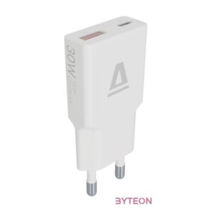 AVAX CH641W NANO SLIM 30W USB-C (PD3.0)USB-A (QC3.0) fehér hálózati töltő