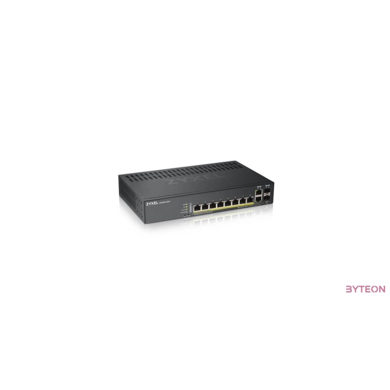 ZyXEL GS1920-8HPv2 8port GbE LAN PoE (130W) 2port Gbe combo RJ45/SFP L2 menedzselhető switch