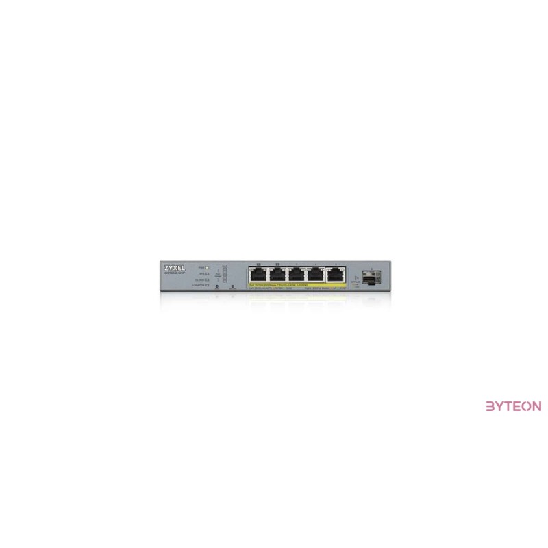 ZyXEL GS1350-6HP 5x GbE LAN PoE (60W) 1x GbE SFP smart menedzselhető CCTV PoE switch