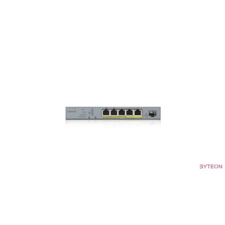 ZyXEL GS1350-6HP 5x GbE LAN PoE (60W) 1x GbE SFP smart menedzselhető CCTV PoE switch