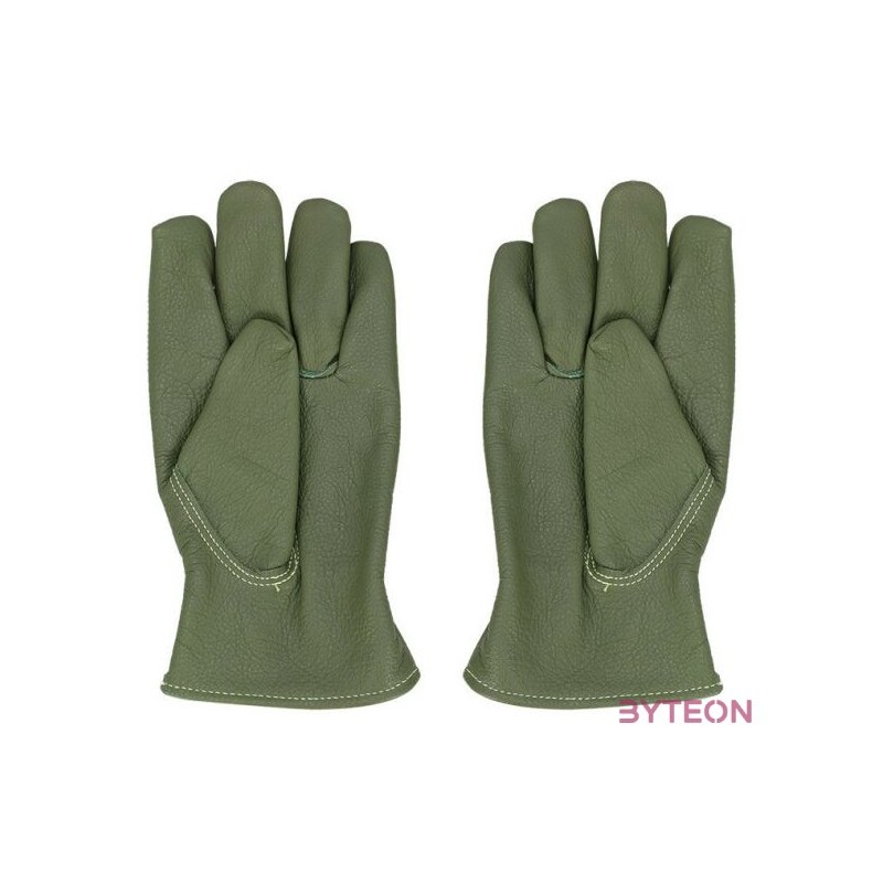 Kertész kesztyű, marhabőr, zöld, 13 x 24 cm