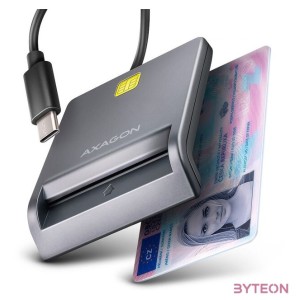 Axagon CRE-SM3TC USB-C Smart card FlatReader okos kártyaolvasó