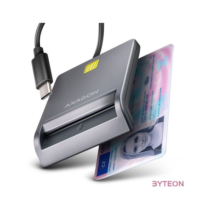 Axagon CRE-SM3TC USB-C Smart card FlatReader okos kártyaolvasó