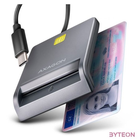 Axagon CRE-SM3TC USB-C Smart card FlatReader okos kártyaolvasó