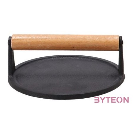 Öntöttvas hamburgerhús formázó, steak nehezék, 18 cm átmérőjű