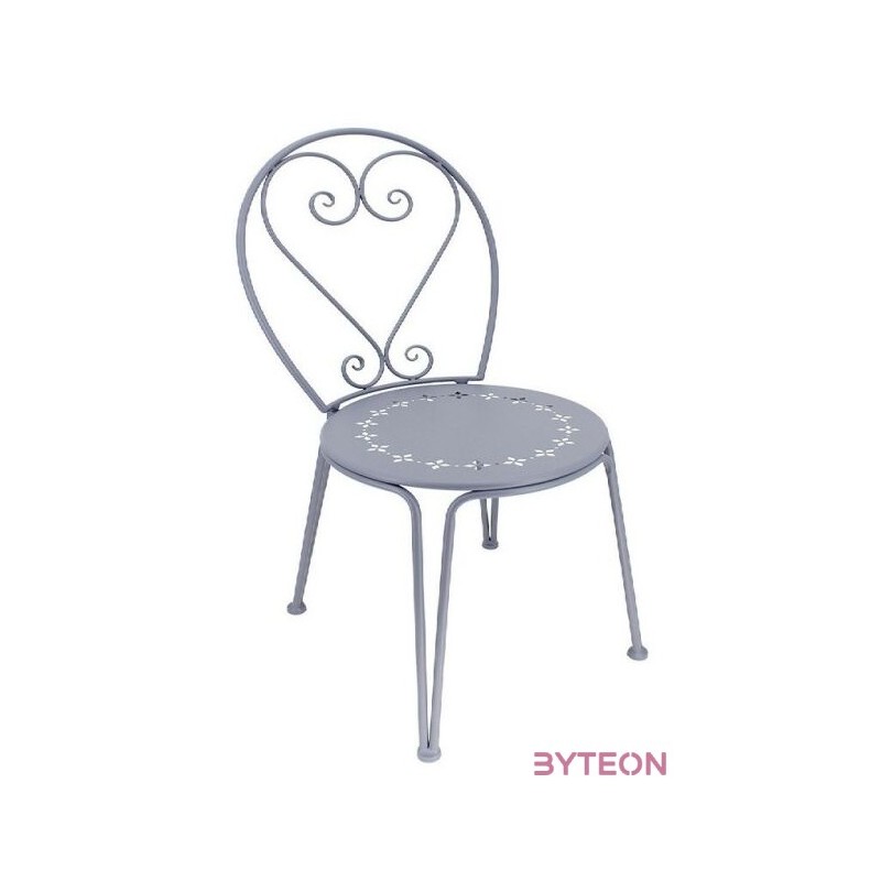 Francia stílusú, kovácsoltvas kerti szék, 90 cm