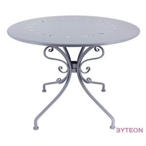 Francia stílusú, kovácsoltvas kerti asztal, 70 cm átmérőjű