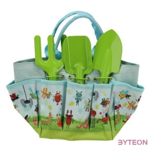 Rovar mintás gyerek kerti szerszámos táska, kerti szerszámokkal