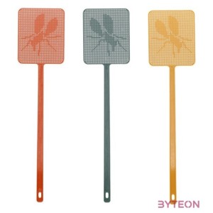 Felakasztható légycsapó, rovar mintás, sárga, 42 cm