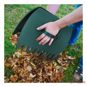 Levélgyűjtő kézi villa újrahasznosított anyagból, 34 x 25 cm