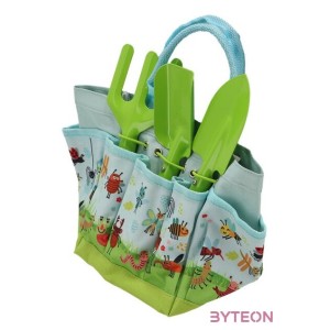 Rovar mintás gyerek kerti szerszámos táska, kerti szerszámokkal