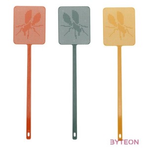 Felakasztható légycsapó, rovar mintás, sárga, 42 cm