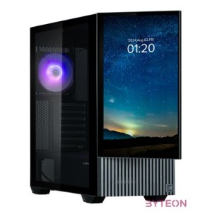 Zalman Z10 DS fekete (táp nélküli) 15 LED Kijelzős ablakos ATX ház
