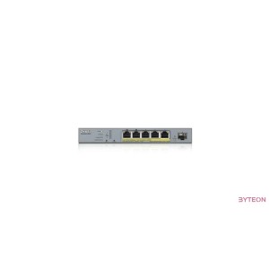 ZyXEL GS1350-6HP 5x GbE LAN PoE (60W) 1x GbE SFP smart menedzselhető CCTV PoE switch