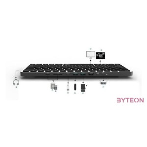 Rapoo 00226412 UCK-6001 8in1 HUB vezeték nélküli fekete billentyűzet