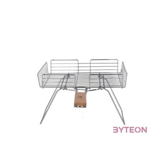 Grill kosár, összecsukható állvánnyal, 31,5 x 53 cm