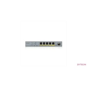 ZyXEL GS1350-6HP 5x GbE LAN PoE (60W) 1x GbE SFP smart menedzselhető CCTV PoE switch