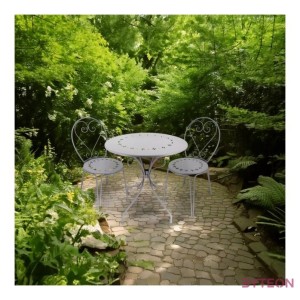 Francia stílusú, kovácsoltvas kerti szék, 90 cm