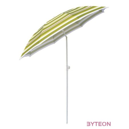 Állítható magasságú napernyő, zöld csíkos, 180 cm átmérőjű