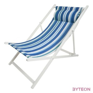 Összecsukható fém napozószék, kék, 61 x 94 x 95 cm