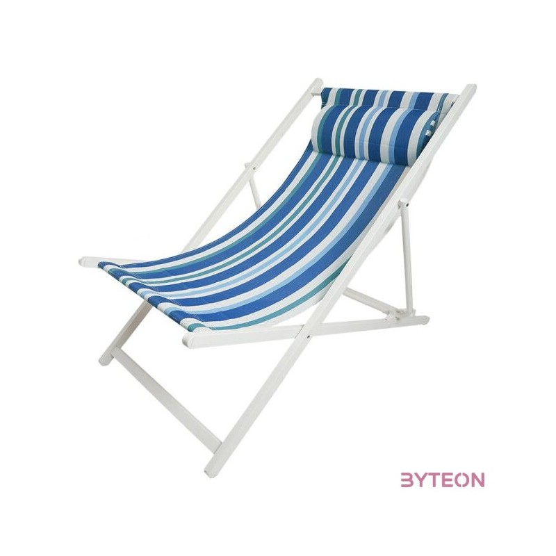 Összecsukható fém napozószék, kék, 61 x 94 x 95 cm