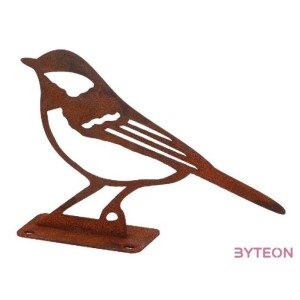 Rusztikus lézervágott széncinege sziluett, kültéri és beltéri dekorációs kiegészítő, 14 x 10 cm