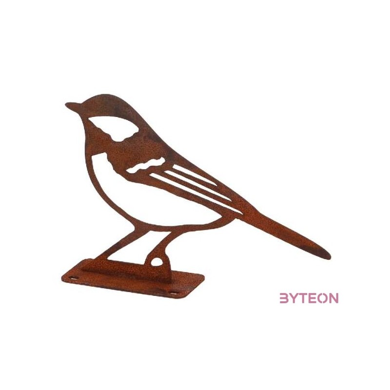 Rusztikus lézervágott széncinege sziluett, kültéri és beltéri dekorációs kiegészítő, 14 x 10 cm