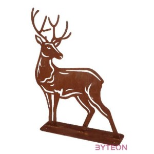 Rusztikus lézervágott szarvas sziluett, kültéri és beltéri dekorációs kiegészítő, 39 x 50 cm
