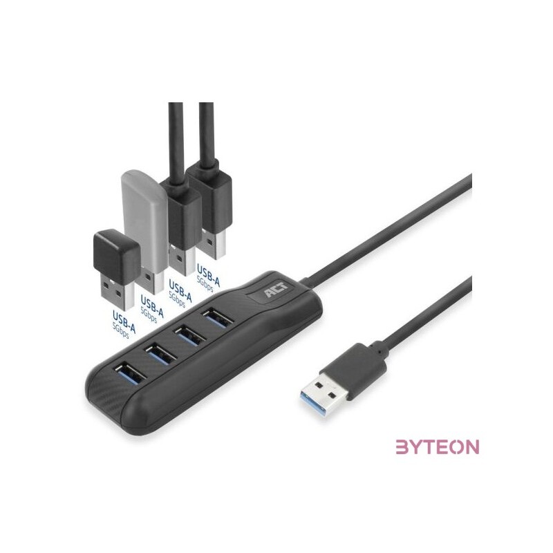 ACT AC6320 4-portos USB3.2 HUB Black