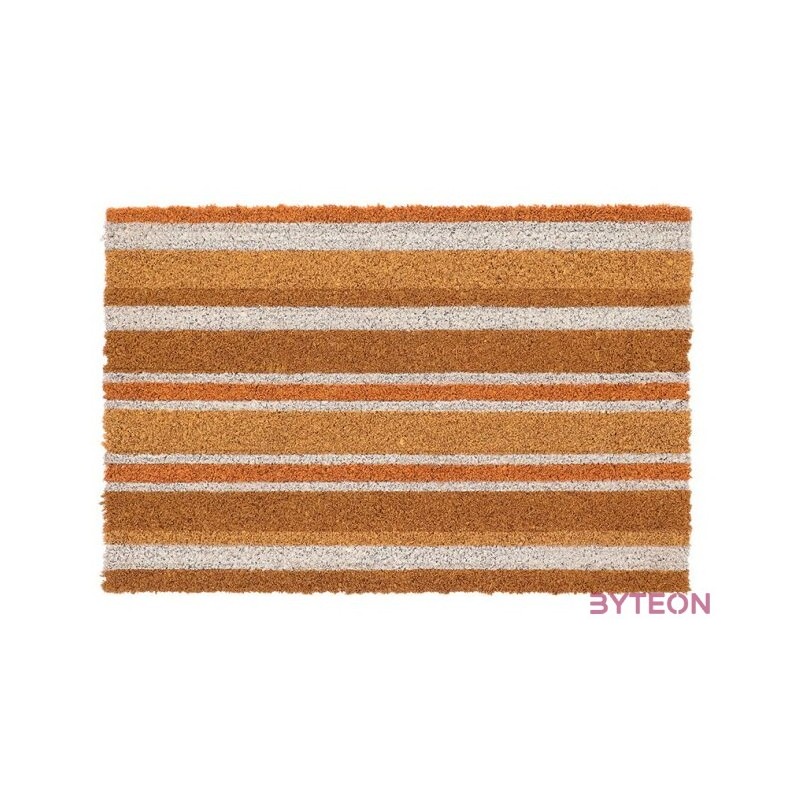 Csíkos kókuszrost lábtörlő, 60 x 40 cm, narancs