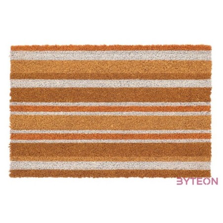 Csíkos kókuszrost lábtörlő, 60 x 40 cm, narancs