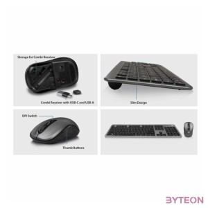 ACT AC5710 Wireless Keyboard Combo Black,Grey US