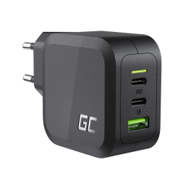 Green Cell PowerGaN Hálózati USB-C / USB-A töltő - Fekete (65W)