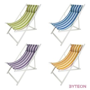 Összecsukható fém napozószék, kék, 61 x 94 x 95 cm