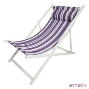 Összecsukható fém napozószék, lila, 61 x 94 x 95 cm