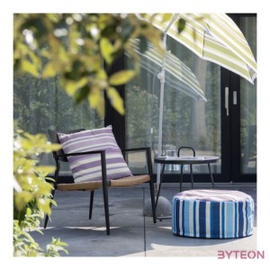 UV álló, vízlepergető kültéri puff, kék és lila csíkos, 54 cm átmérőjű