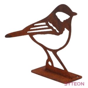 Rusztikus lézervágott széncinege sziluett, kültéri és beltéri dekorációs kiegészítő, 14 x 10 cm