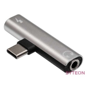 Akyga USB type C ,USB type C ,Jack 3.5mm adapter Grey