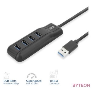 ACT AC6320 4-portos USB3.2 HUB Black