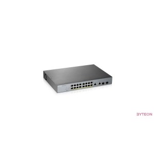ZyXEL GS1350-18HP 16x GbE LAN PoE (250W) 2x GbE RJ45/SFP Combo port smart menedzselhető CCTV PoE switch