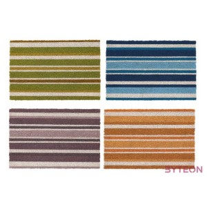 Csíkos kókuszrost lábtörlő, 60 x 40 cm, narancs